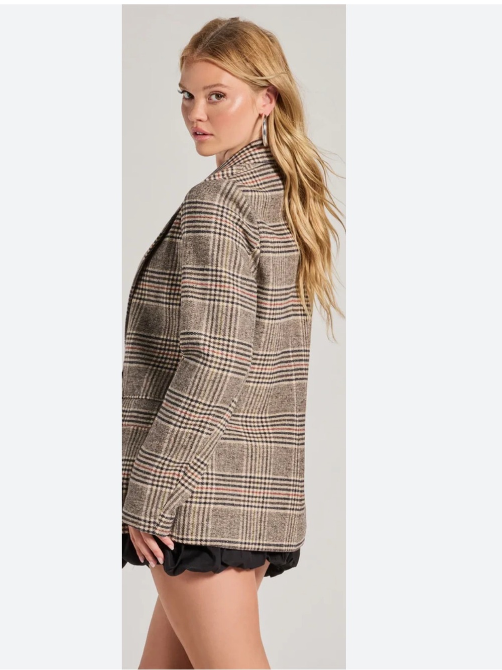 NWT Joe Fresh Tan Plaid Tailored Blazer ladies medium